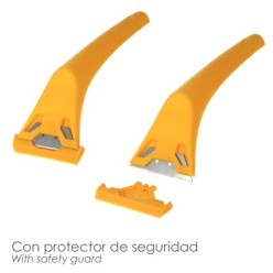 Rascavidrios Plastico Amarillo Hoja 60 mm, Rasqueta Vitroceramica, Rascador Vidrio, Rascador Vitroceramica,