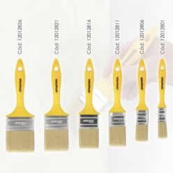 Paletina Profesional Cerda Blanca Ancho 20 mm, Cerdas Naturales Mango Plastico Ergonomico, Brocha Pintor, Pincel Pintura