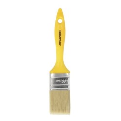 Paletina Profesional Cerda Blanca Ancho 40 mm, Cerdas Naturales Mango Plastico Ergonomico, Brocha Pintor, Pincel Pintura