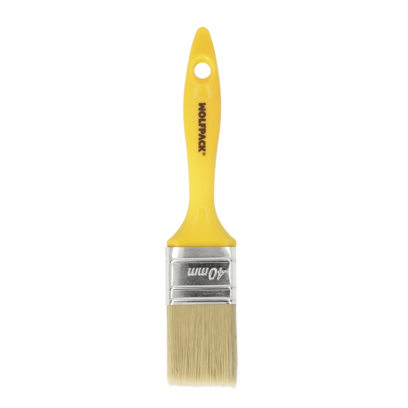 Paletina Profesional Cerda Blanca Ancho 40 mm, Cerdas Naturales Mango Plastico Ergonomico, Brocha Pintor, Pincel Pintura