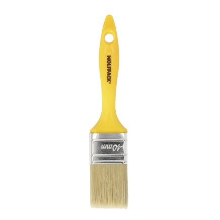 Paletina Profesional Cerda Blanca Ancho 40 mm, Cerdas Naturales Mango Plastico Ergonomico, Brocha Pintor, Pincel Pintura