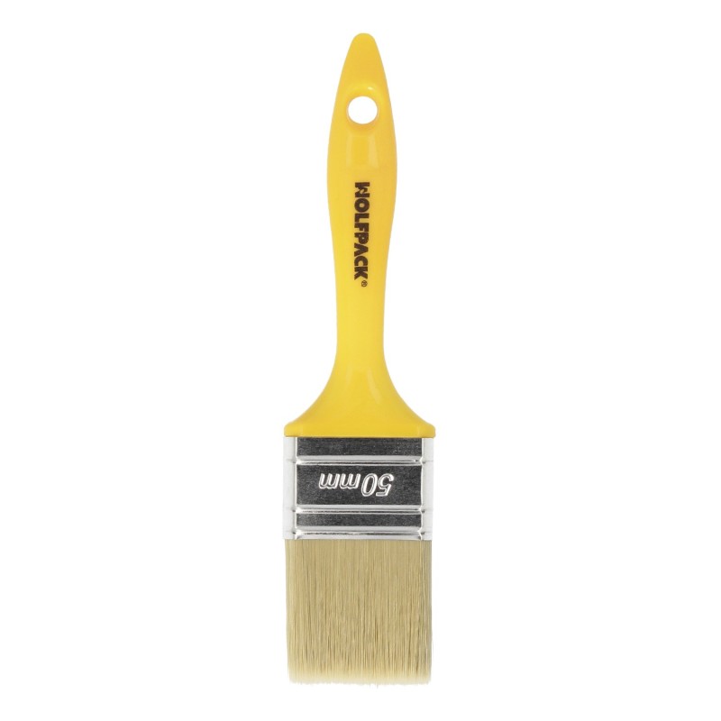 Paletina Profesional Cerda Blanca Ancho 50 mm, Cerdas Naturales Mango Plastico Ergonomico, Brocha Pintor, Pincel Pintura