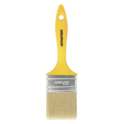 Paletina Profesional Cerda Blanca Ancho 60 mm, Cerdas Naturales Mango Plastico Ergonomico, Brocha Pintor, Pincel Pintura
