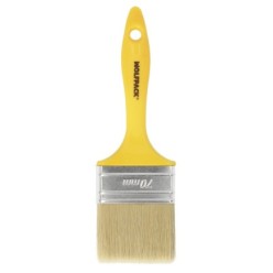 Paletina Profesional Cerda Blanca Ancho 70 mm, Cerdas Naturales Mango Plastico Ergonomico, Brocha Pintor, Pincel Pintura