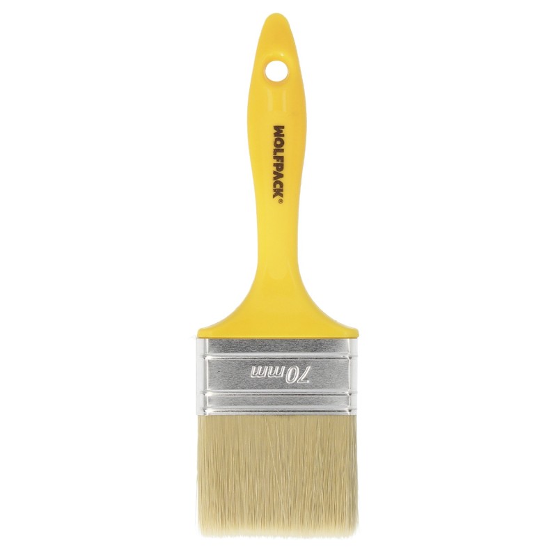 Paletina Profesional Cerda Blanca Ancho 70 mm, Cerdas Naturales Mango Plastico Ergonomico, Brocha Pintor, Pincel Pintura