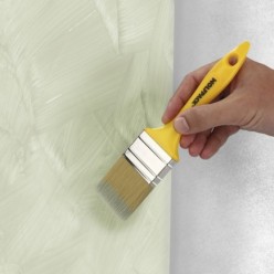 Paletina Profesional Cerda Blanca Ancho 70 mm, Cerdas Naturales Mango Plastico Ergonomico, Brocha Pintor, Pincel Pintura