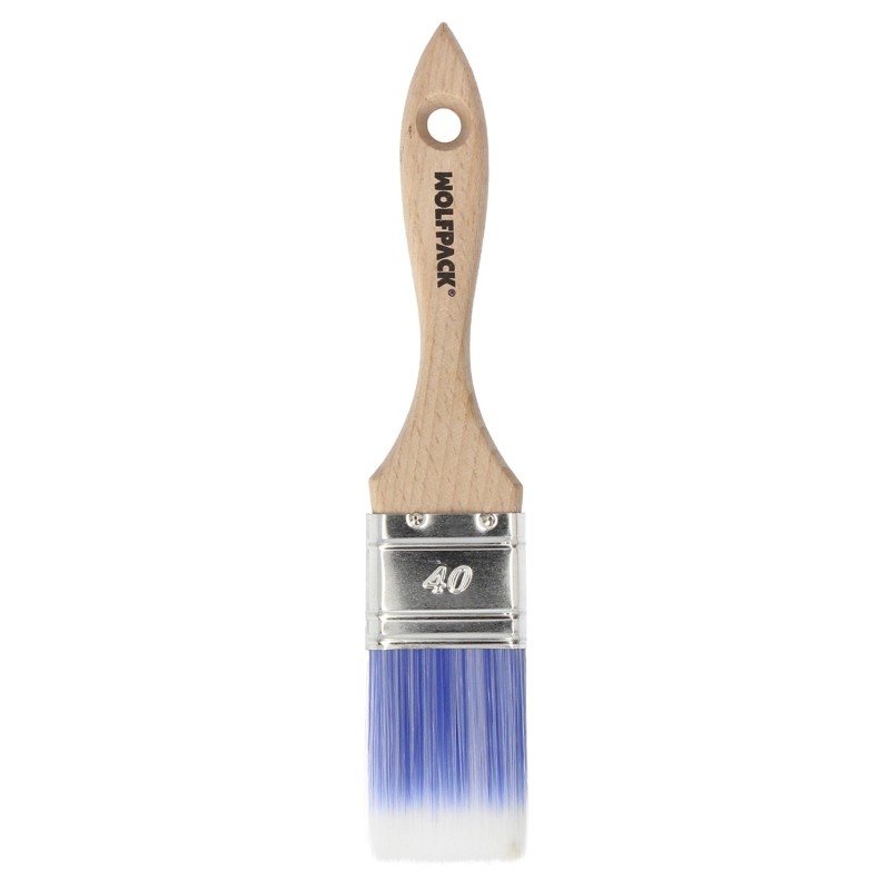 Paletina Profesional Plus Ancho 40 mm, Cerdas Sintenticas PBT, Mango Madera Haya Ergonomico, Brocha Pintor, Pincel Pintura