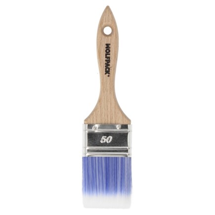 Paletina Profesional Plus Ancho 50 mm, Cerdas Sintenticas PBT, Mango Madera Haya Ergonomico, Brocha Pintor, Pincel Pintura