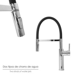 Monomando Fregadero Flexible Con Soporte Grifo Flexible Chorro Aireado, Chorro Rociado, Grifo Cocina, Grifo Alto,Grifo Fregadero
