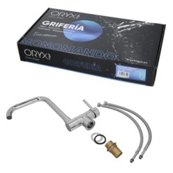 Monomando Fregadero Caño Alto Abatible, Grifo 360º, Chorro Aireado, Grifo Cocina, Grifo Alto, Grifo Fregadero