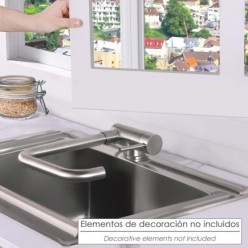 Monomando Fregadero Caño Alto Abatible, Grifo 360º, Chorro Aireado, Grifo Cocina, Grifo Alto, Grifo Fregadero