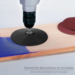 Plato Taladro Nylon Ø 125 mm, Con Espiga Ø 6 mm, Disco Plástico Para Bonete