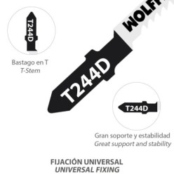 Hojas Sierra Calar Para Madera Corte Grueso 5 Piezas, Hoja Cromo Vanadio 58, Vastago T Universal