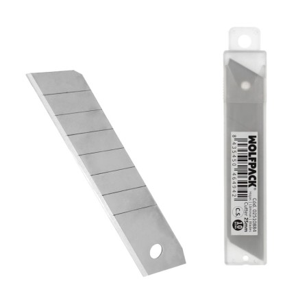 Hoja Cutter 18 mm, (Estuche 10 Piezas) Acero al Carbono,