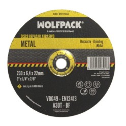 Disco Repasar Abrasivo Ø 230 x Ø 22 mm, Espesor 6,4 mm, Disco Radial / Amoladora Universal Compatible Con Todas Las Amoladoras