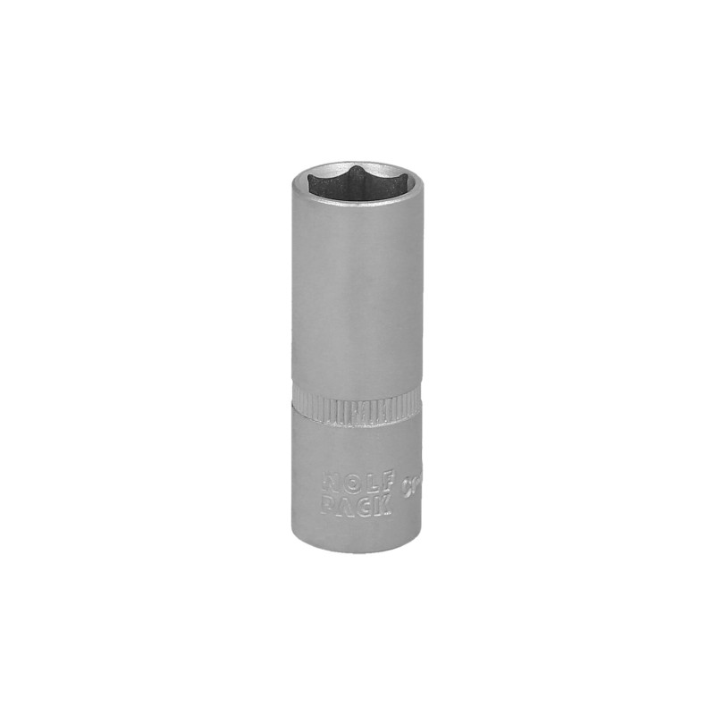 Llave Vaso 1/4" Hexagonal Larga 10 mm, Perfil de 6 caras, Acero Cromo Vanadio, Aristas Redondas