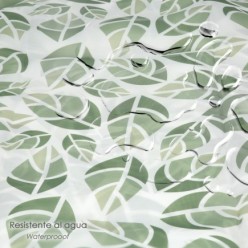 Cortina Ducha Hojas Verdes 180x200 cm, Impermeable