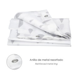 Cortina Ducha Gotas Gris 180x200 cm, Impermeable
