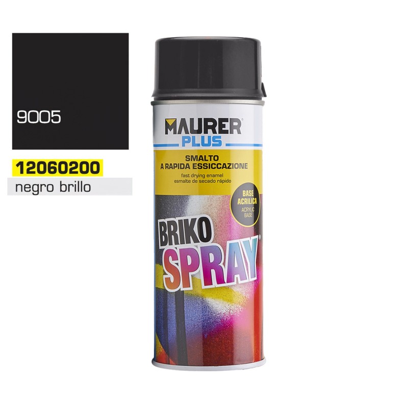 Spray Pintura Negro Brillo Profundo 400 ml,