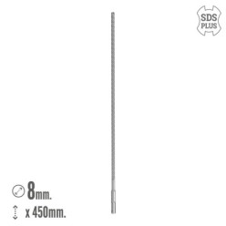 Broca Sds Plus 8 Filos Cortantes Especial Para Hormigon Armado Ø 8 x 450 mm, Broca Paredes, Broca Cimientos, Broca Muros