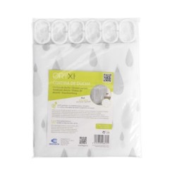 Cortina Ducha Gotas Gris 180x200 cm, Impermeable