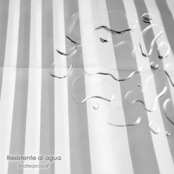 Cortina Ducha Rayas Blancas 180x200 cm, Impermeable