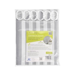 Cortina Ducha Rayas Blancas 180x200 cm, Impermeable