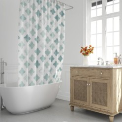 Cortina Ducha Geometrica Azul 180x200 cm, Impermeable