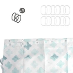 Cortina Ducha Geometrica Azul 180x200 cm, Impermeable