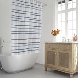 Cortina Ducha Rayas Azules 180x200 cm, Impermeable