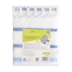 Cortina Ducha Rayas Azules 180x200 cm, Impermeable