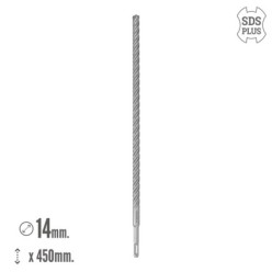 Broca Sds Plus 8 Filos Cortantes Especial Para Hormigon Armado Ø 14 x 450 mm, Broca Paredes, Broca Cimientos, Broca Muros