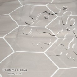 Cortina Ducha Formas Geometricas Beige 180x200 cm, Impermeable