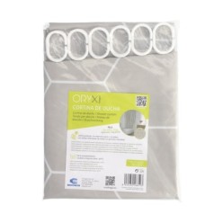 Cortina Ducha Formas Geometricas Beige 180x200 cm, Impermeable