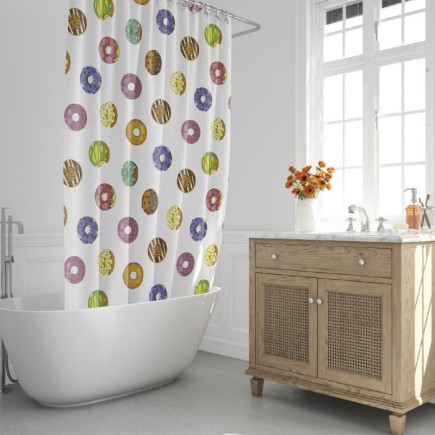 Cortina Ducha Donuts 180x200 cm, Impermeable