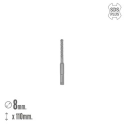 Broca Sds Plus 8 Filos Cortantes Especial Para Hormigon Armado Ø 8 x 110 mm, Broca Paredes, Broca Cimientos, Broca Muros