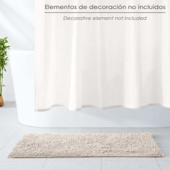 Alfombra Baño Poliéster Chenilla 50x80 cm, Marrón,