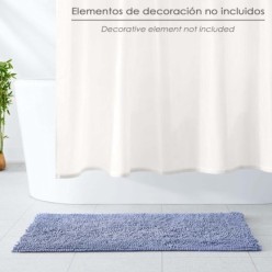 Alfombra Baño Poliéster Chenilla 50x80 cm, Azul,