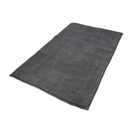 Alfombra Baño Poliéster Chenilla 50x80 cm, Gris,