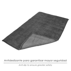 Alfombra Baño Poliéster Chenilla 50x80 cm, Gris,