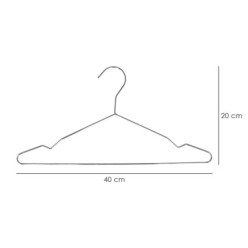 Percha Fina Acero Inoxidable 420 mm, (Pack 10p)