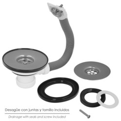 Valvula Fregadero  Ø 115 Mm, 1 1/2"  Altura 40 mm, Con Rebosadero