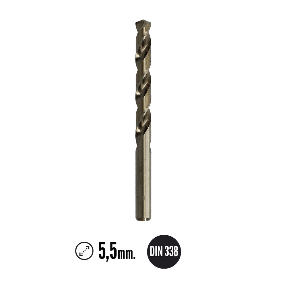 Broca Cobalto Hss Cilindrica 5,50 mm, Blister 2 Unidades, al por Mayor | Almacén de Ferretería