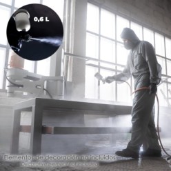 Pistola Pintar Neumática Boquilla De 1,5 mm, Con Depósito Superior 0,6 Litros y  Adaptador Rapido