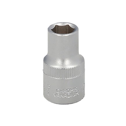 Llave Vaso 1/2" Hexagonal 11 mm, Perfil de 6 caras, Acero Cromo Vanadio, Aristas Redondas