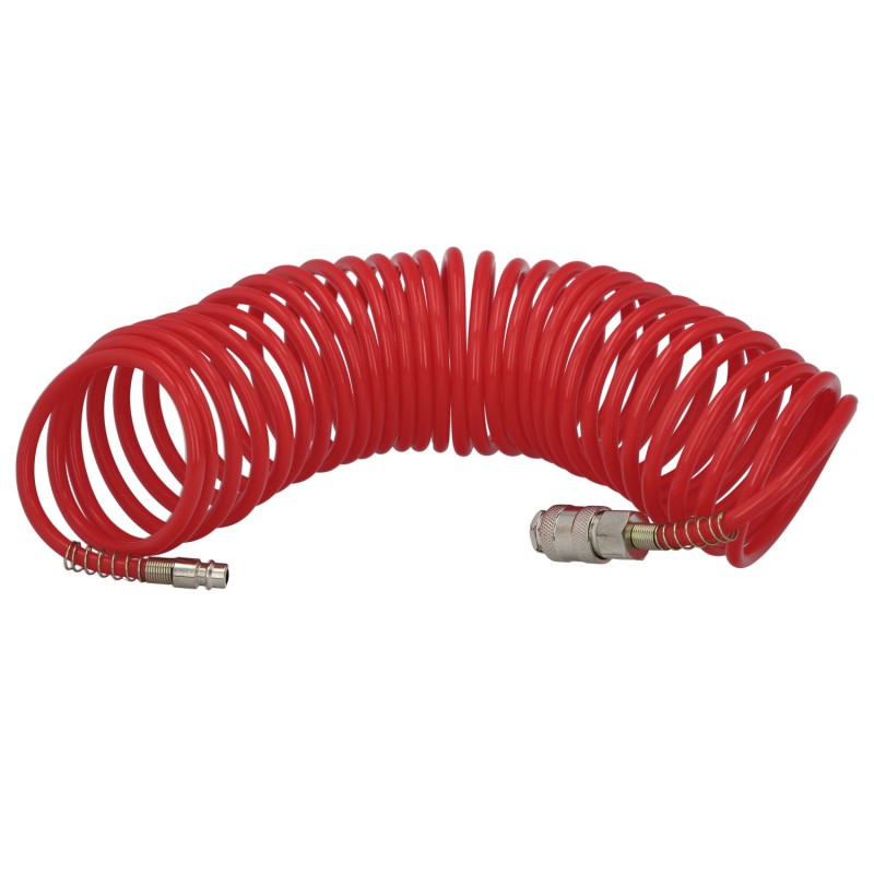 Manguera Espiral Aire Comprimido  15 Metros Adaptador Rápido,