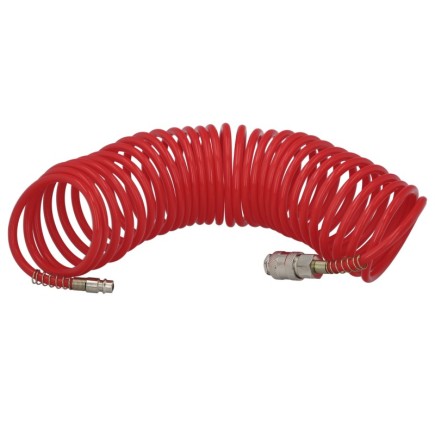 Manguera Espiral Aire Comprimido  15 Metros Adaptador Rápido,