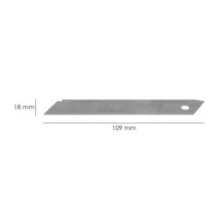 Hoja Cutter 18 mm, (Estuche 10 Piezas) Acero al Carbono,