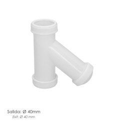 Sifon En  Y, 1 1/2" Salida Ø 40 Mm Para Tubos Lisos