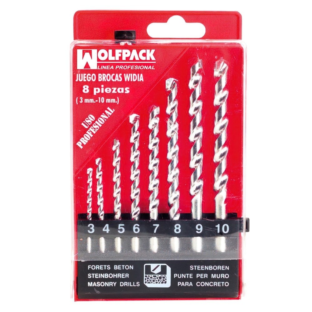 Estuche Brocas Widia Profesional Wolfpack  8 Piezas al por Mayor | Almacén de Ferretería